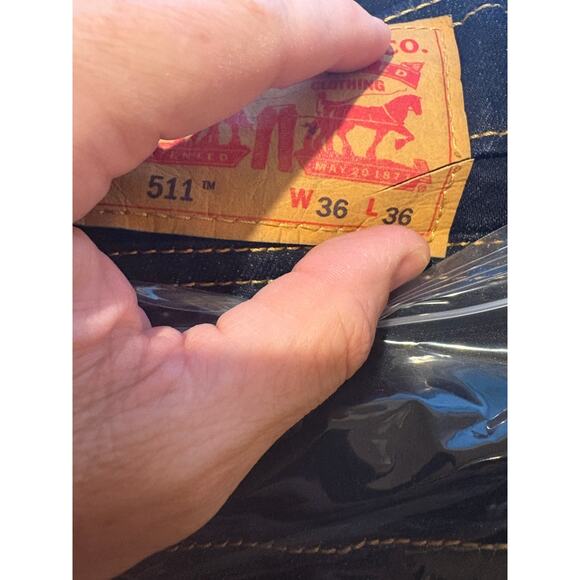Levis 511 Jeans Mens 36x36 Blue Slim Fit Tapered Leg Stretch Denim Casual *READ* - Picture 12 of 12